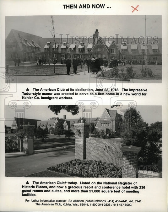 1918 Press Photo The American Club pictured in 1918 and in 1993. - mjp05573