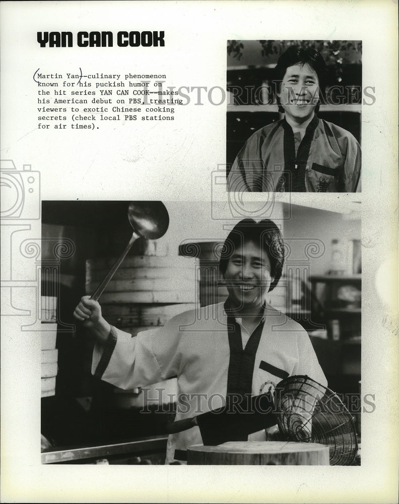 1984 Press Photo Martin Yan hosts Yan Can Cook, on PBS. - mjp05621- Historic Images