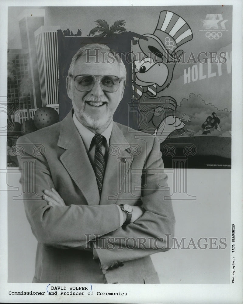 1984 Press Photo David Wolper, Commissioner and Producer of Ceremonies.- Historic Images