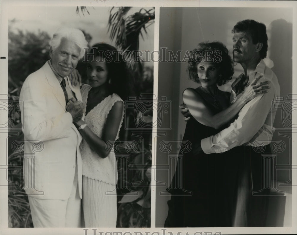 1993 Press Photo Efrem Zimbalist, Anita Morris and John Beck in Great Escapes.- Historic Images