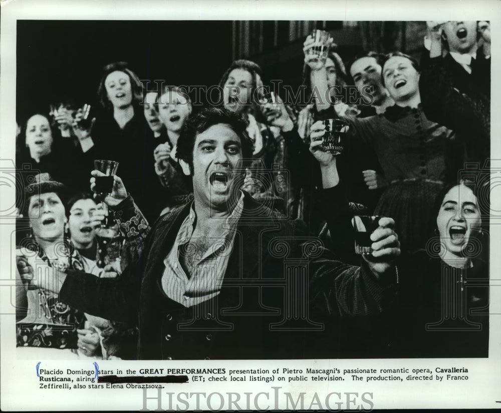 1986 Press Photo Placido Domingo stars in Cavalleria Rusticana, on PBS.- Historic Images