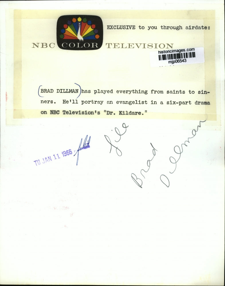 1966 Press Photo Bradford Dillman stars on Dr. Kildare, on NBC. - mjp06543
