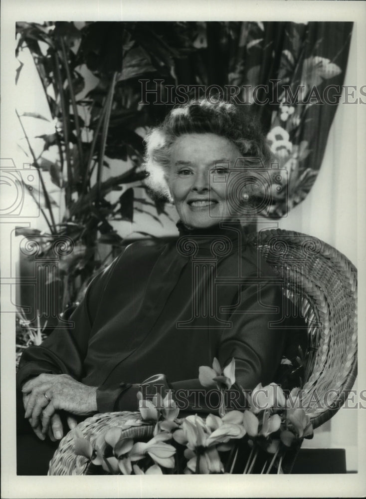 1986 Press Photo Katharine Hepburn in Character in Mrs. Delafield Wants to Marry- Historic Images