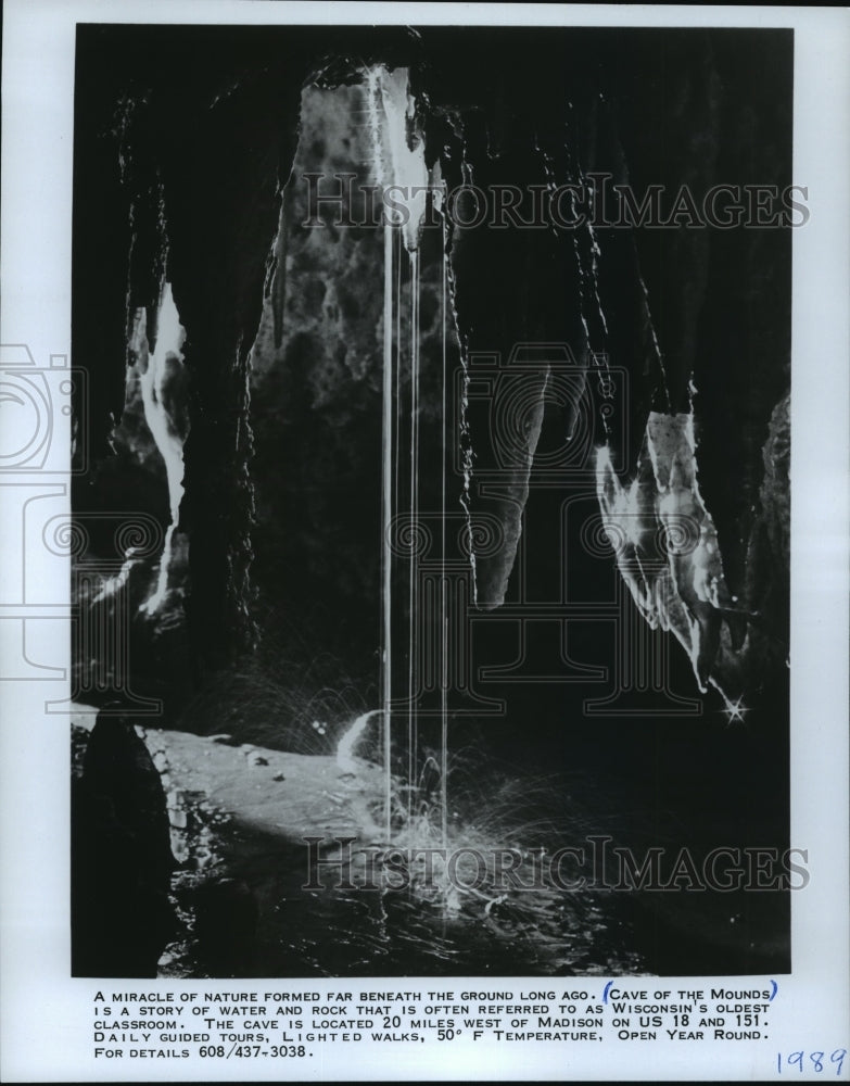 1989 Press Photo Cave of the Mounds, Wisconsin&#39;s Oldest Classroom - mjp07150- Historic Images