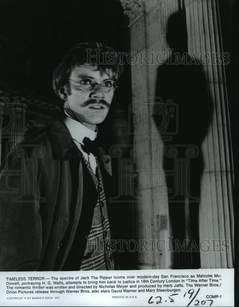 1979 Press Photo Malcolm McDowell in &quot;Time After Time&quot; - mjp07531- Historic Images