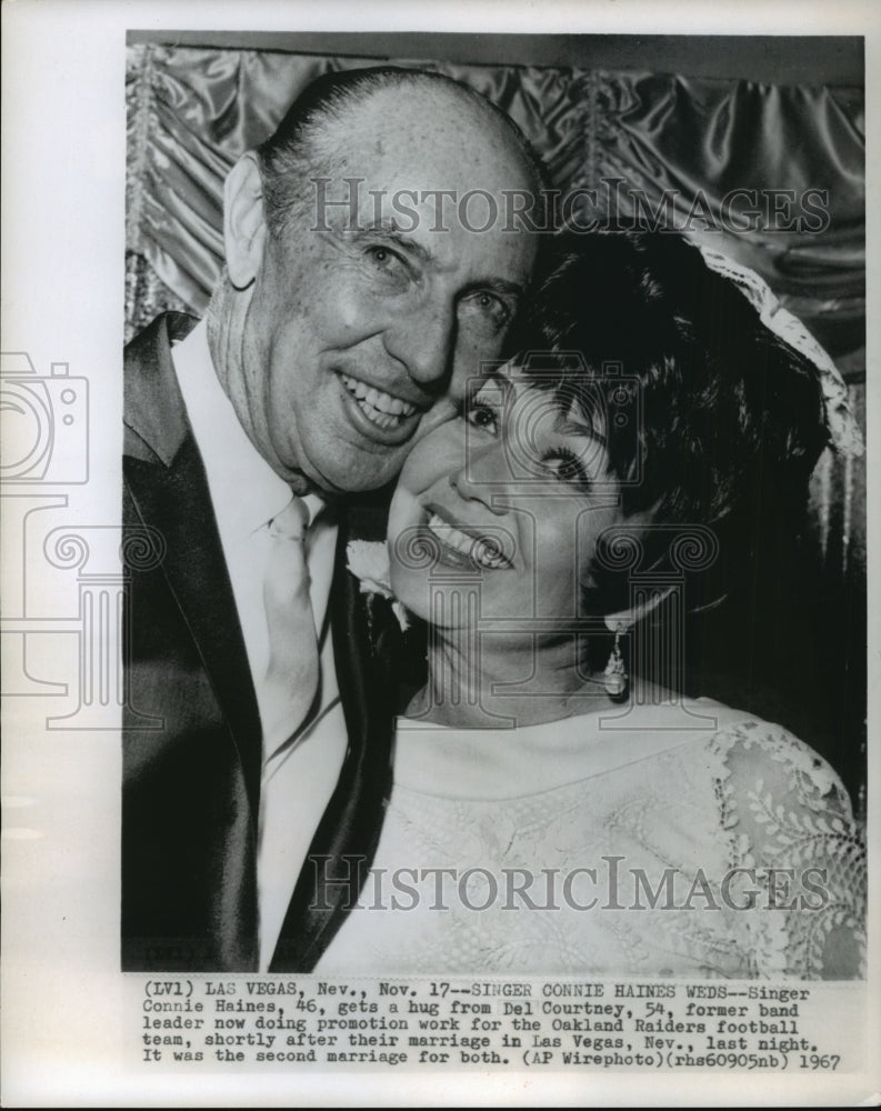 1967 Press Photo Connie Haines and Del Courtney at their Wedding in Las Vegas