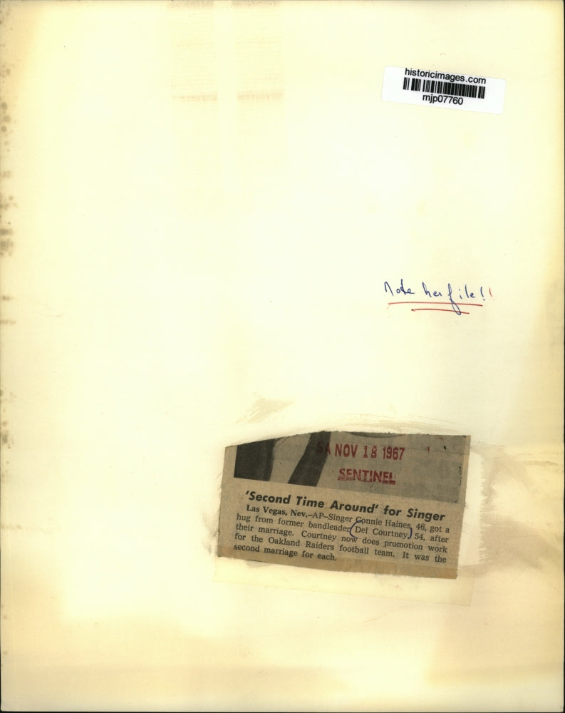 1967 Press Photo Connie Haines and Del Courtney at their Wedding in Las Vegas