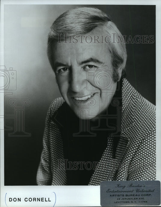 1982 Press Photo Portrait of Don Cornell - mjp07848- Historic Images