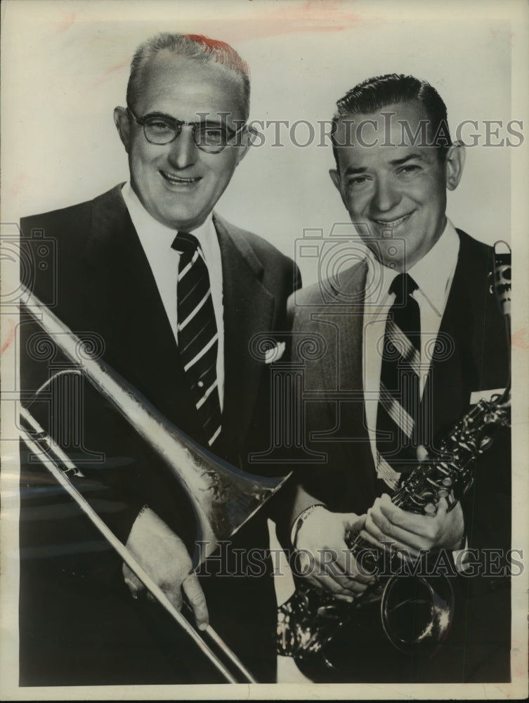 Load image into Gallery viewer, 1957 Press Photo Tommy and Jimmy, The Dorsey Brothers - mjp07939
