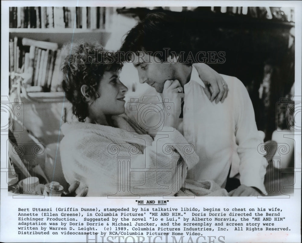 1990 Press Photo Griffen Dunne and Ellen Greene in "Me and Him." - mjp08770