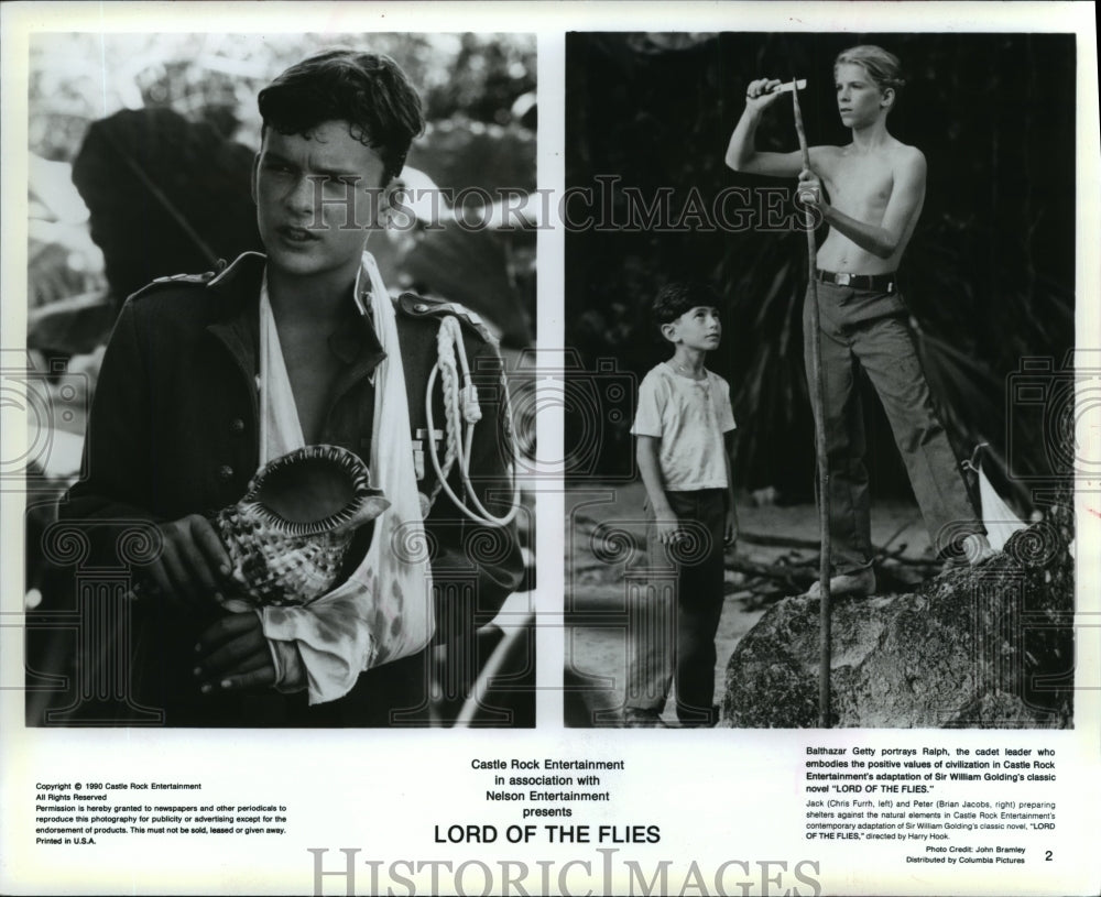 1990 Press Photo Chris Furrh and Brian Jacobs in &quot;Lord of the Flies.&quot;- Historic Images