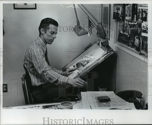 1978 Press Photo Tom Curtis, Sentinel Cartoonist - mjp08994- Historic Images