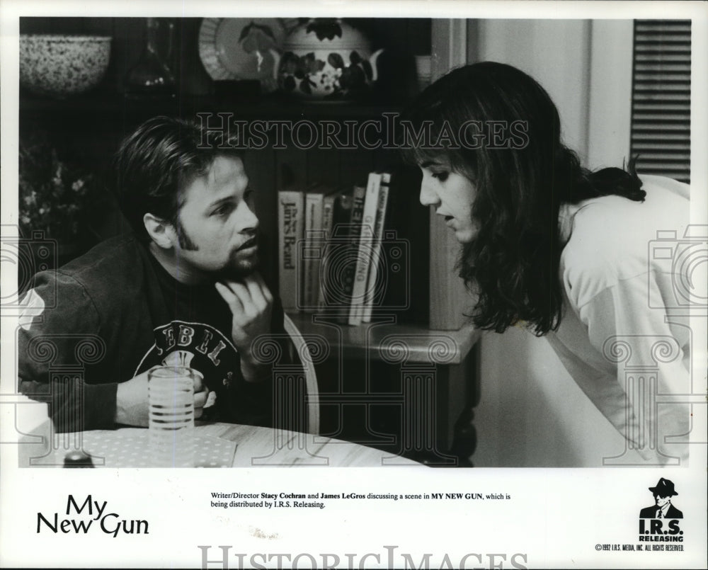 1992 Press Photo Writer/Director Stacy Cochran, James LeGros of &quot;My New Gun&quot;- Historic Images