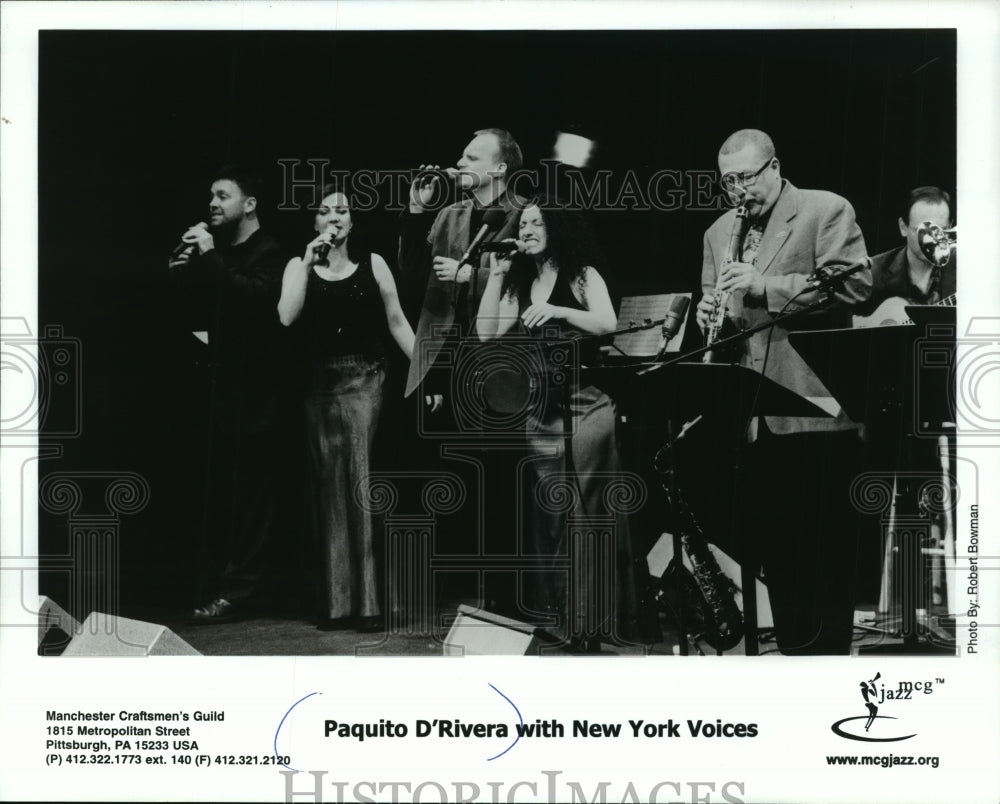 Press Photo Paquito D&#39;Rivera with New York Voices - mjp09135- Historic Images