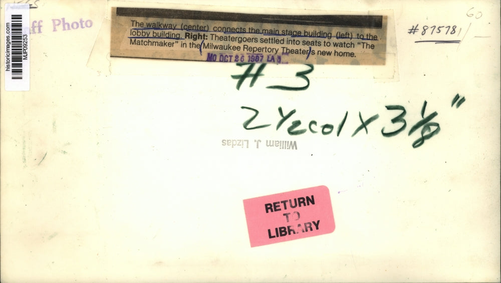 1987 Press Photo View of the stage at Milwaukee Repertory Theater's new building