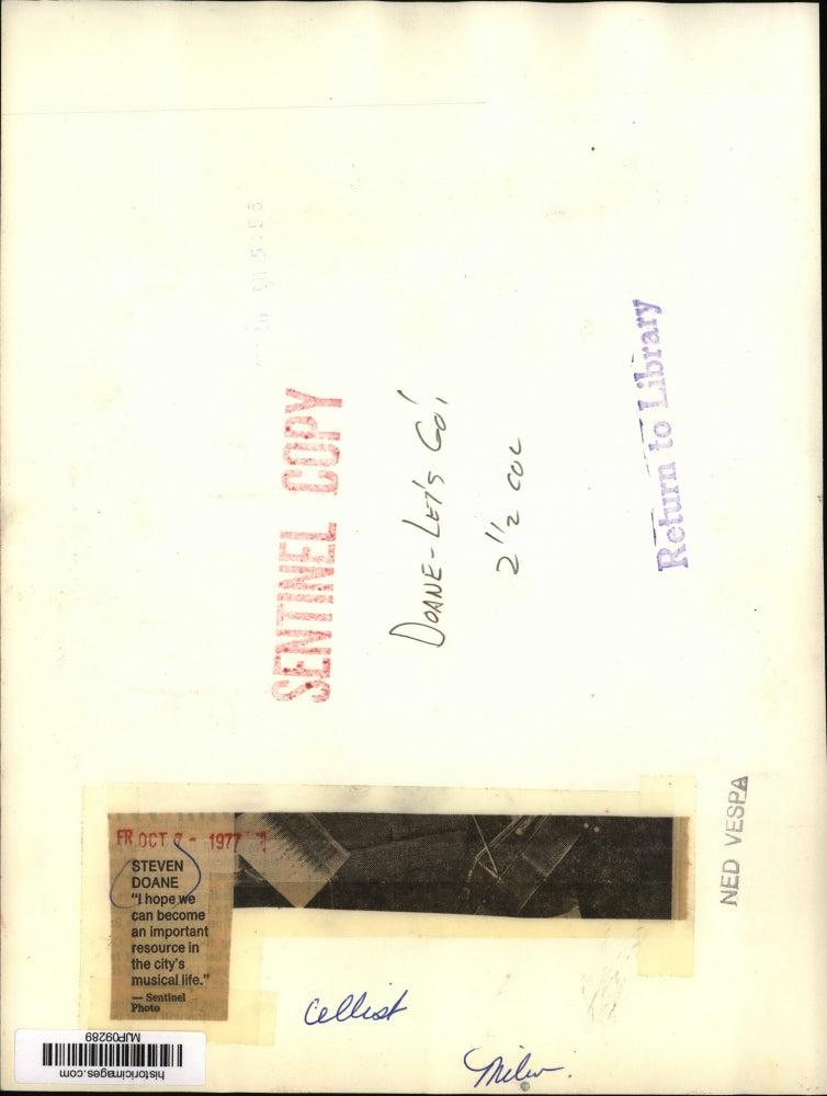 1977 Press Photo Steven Doane, American cellist and recitalist, in Milwaukee.