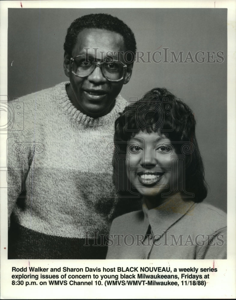 1988 Press Photo Rodd Walker and Sharon Davis co-host Black Nouveau. - mjp09495- Historic Images
