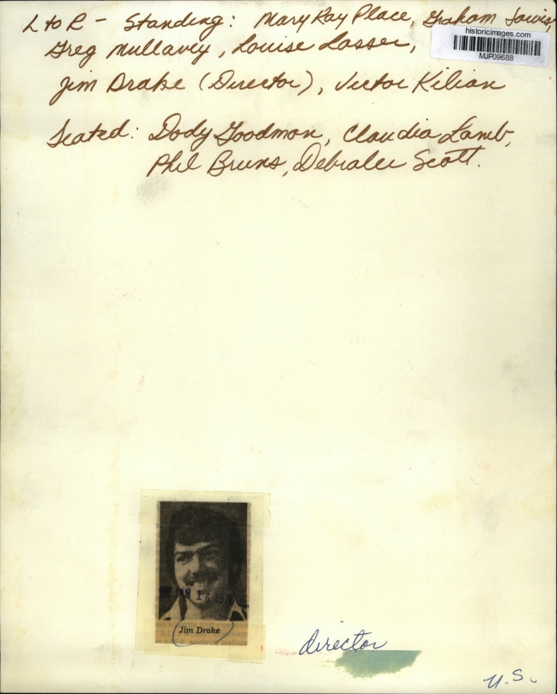 1976 Press Photo Director Jim Drake, Mary Kay Place and Graham Jarvis.