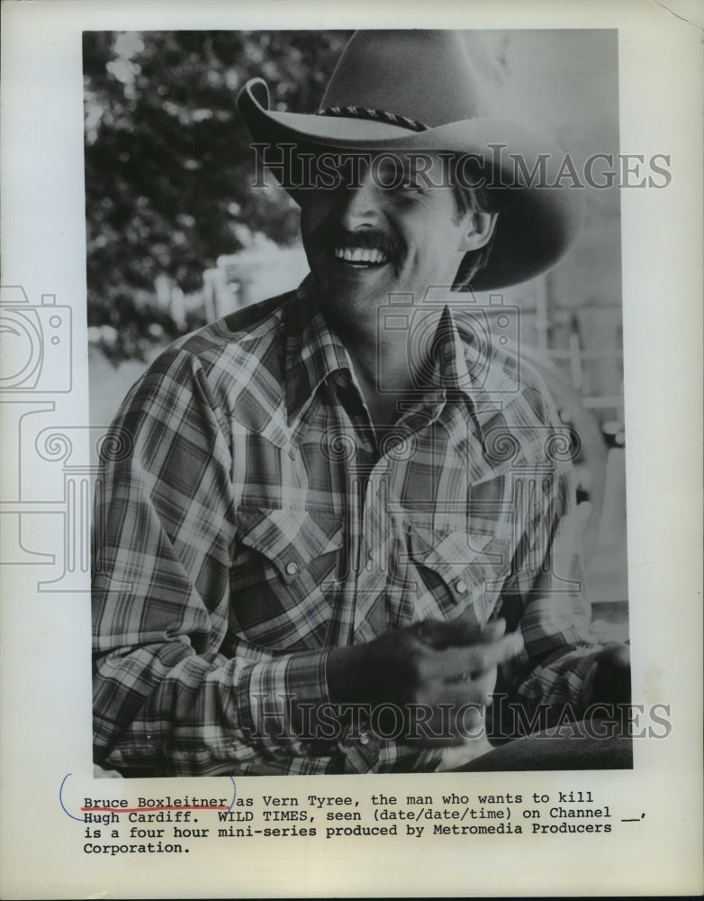 1980 Press Photo Actor Bruce Boxleitner as Vern Tyree in "Wild Times" Miniseries- Historic Images