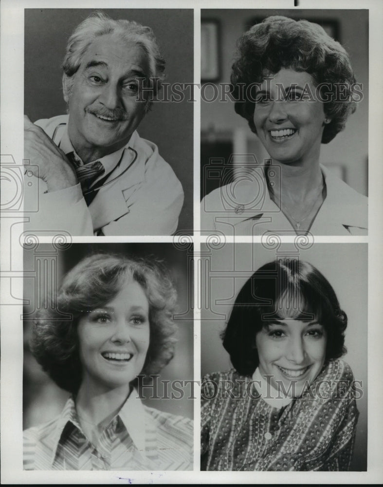 1976 Press Photo &quot;The Practice&quot; Cast Members Danny Thomas, Dena Dietrich, etc.- Historic Images