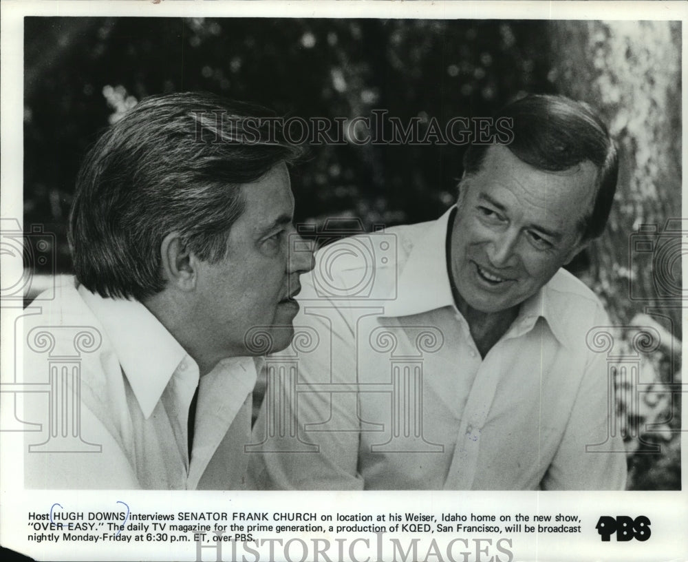 1978 Press Photo Hugh Downs Interviewing Senator Frank Church on &quot;Over Easy&quot;- Historic Images