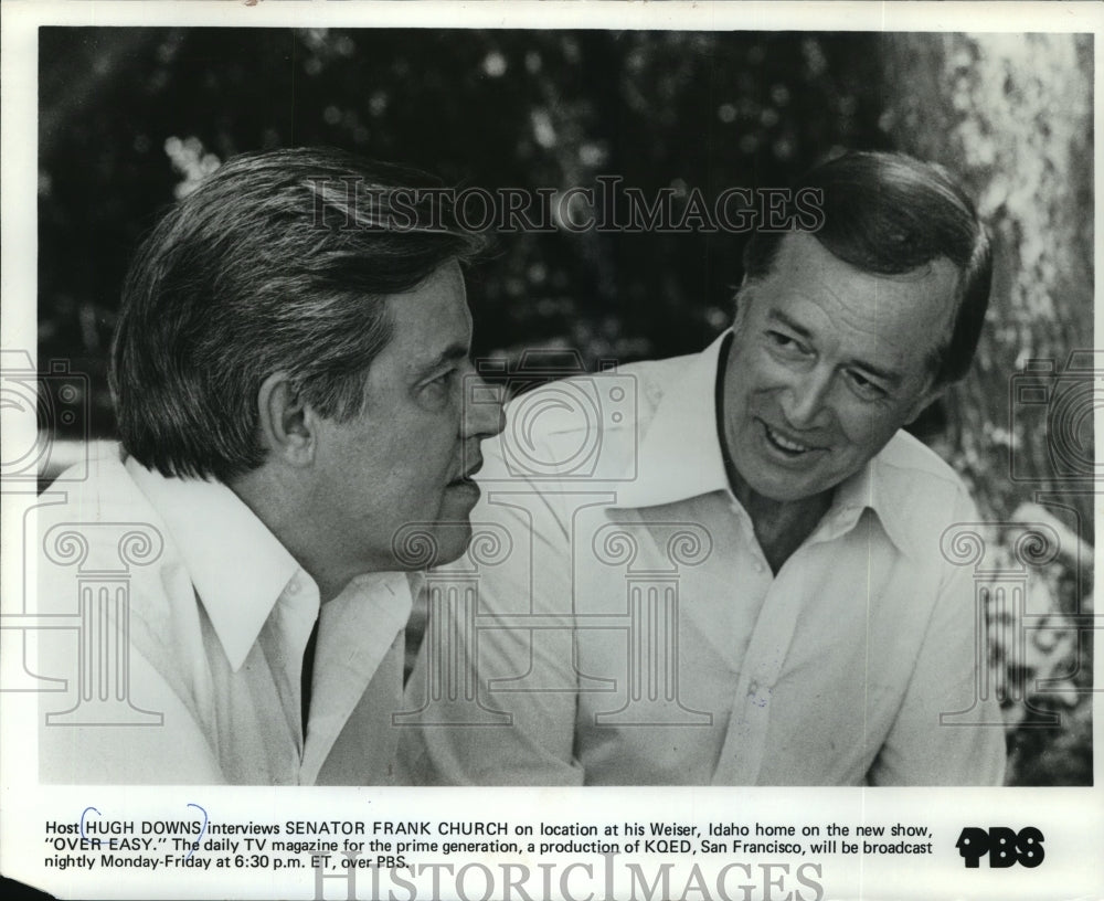 1978 Press Photo Hugh Downs Interviewing Senator Frank Church on "Over Easy"- Historic Images