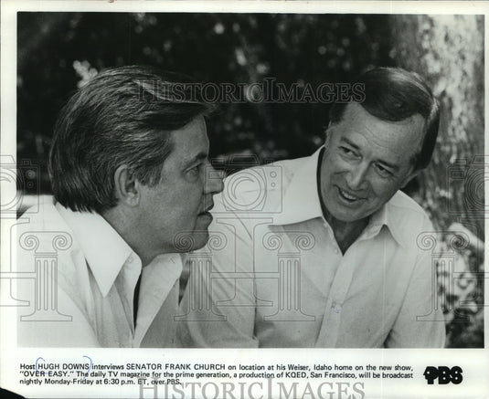 1978 Press Photo Hugh Downs Interviewing Senator Frank Church on "Over Easy"- Historic Images
