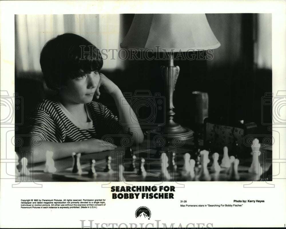 1993 Press Photo Max Pomeranc stars in Searching for Bobby Fischer. - mjp10222- Historic Images