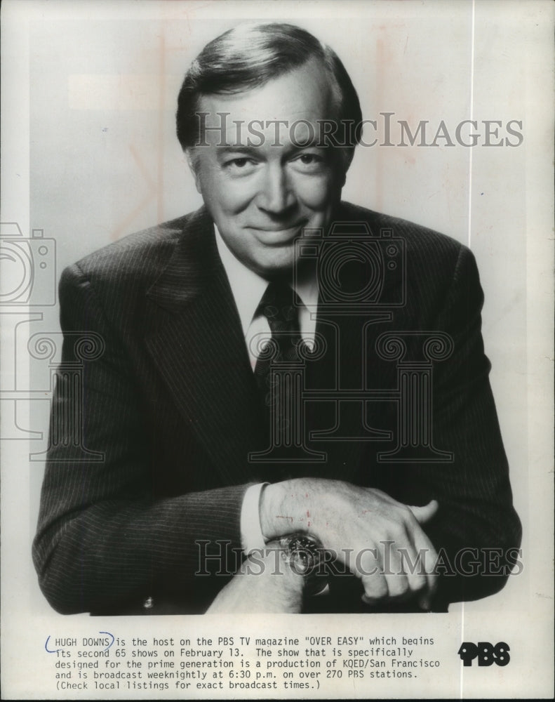 1978 Press Photo Host Hugh Downs for "Over Easy" PBS TV Magazine - mjp10459- Historic Images