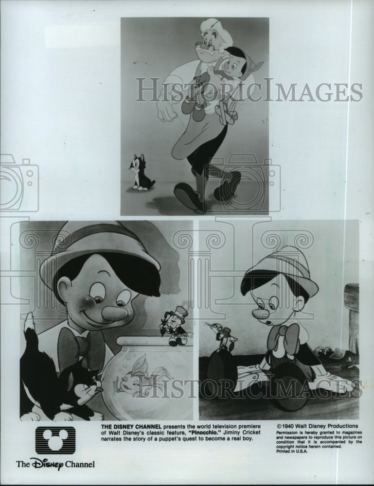 1940 Press Photo Scenes from Walt Disney's classic feature Pinocchio.- Historic Images