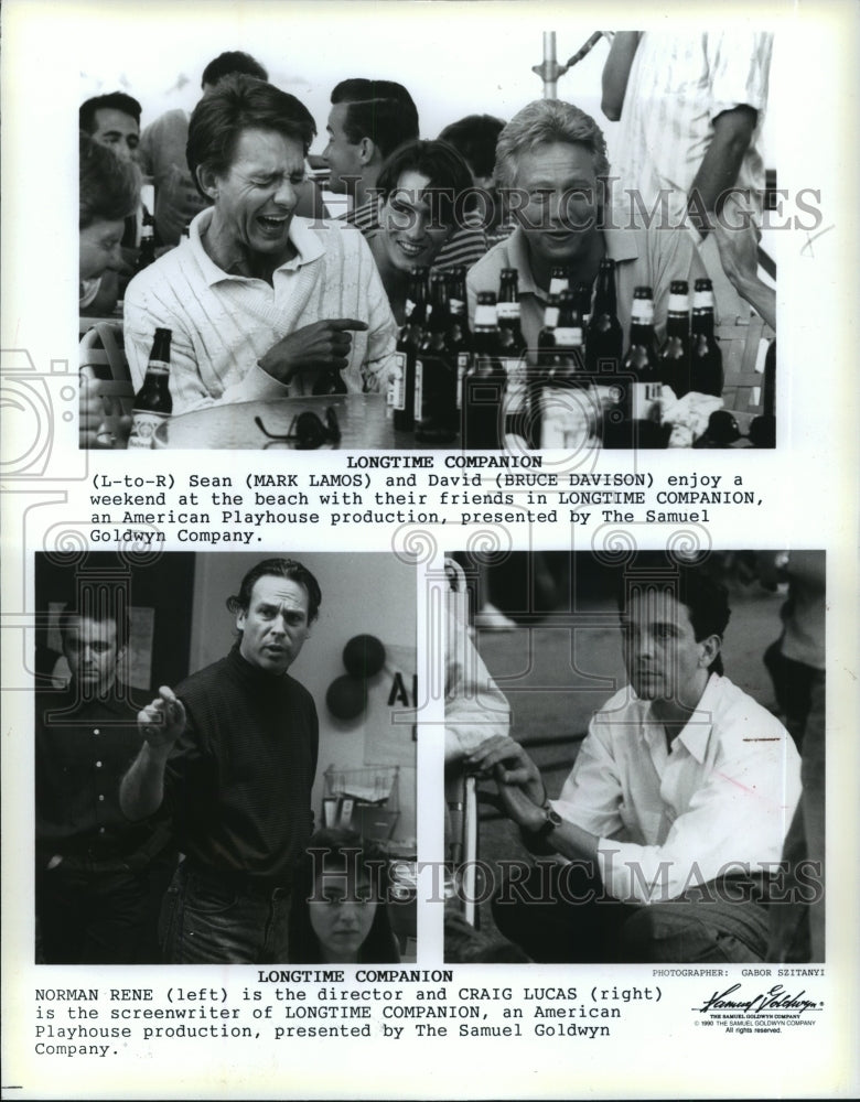 1990 Press Photo Mark Lamos and Bruce Davison star in Longtime Companion.- Historic Images