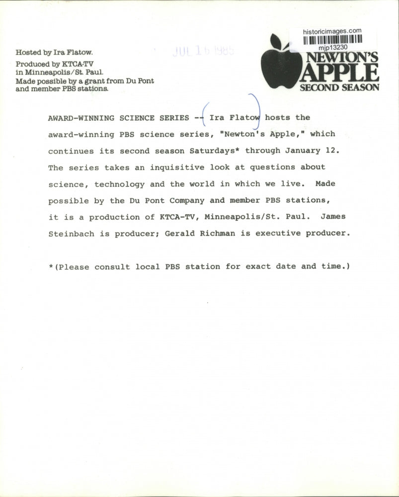 1985 Press Photo Ira Flatow, Host "Newton's Apple" PBS TV Series - mjp13230