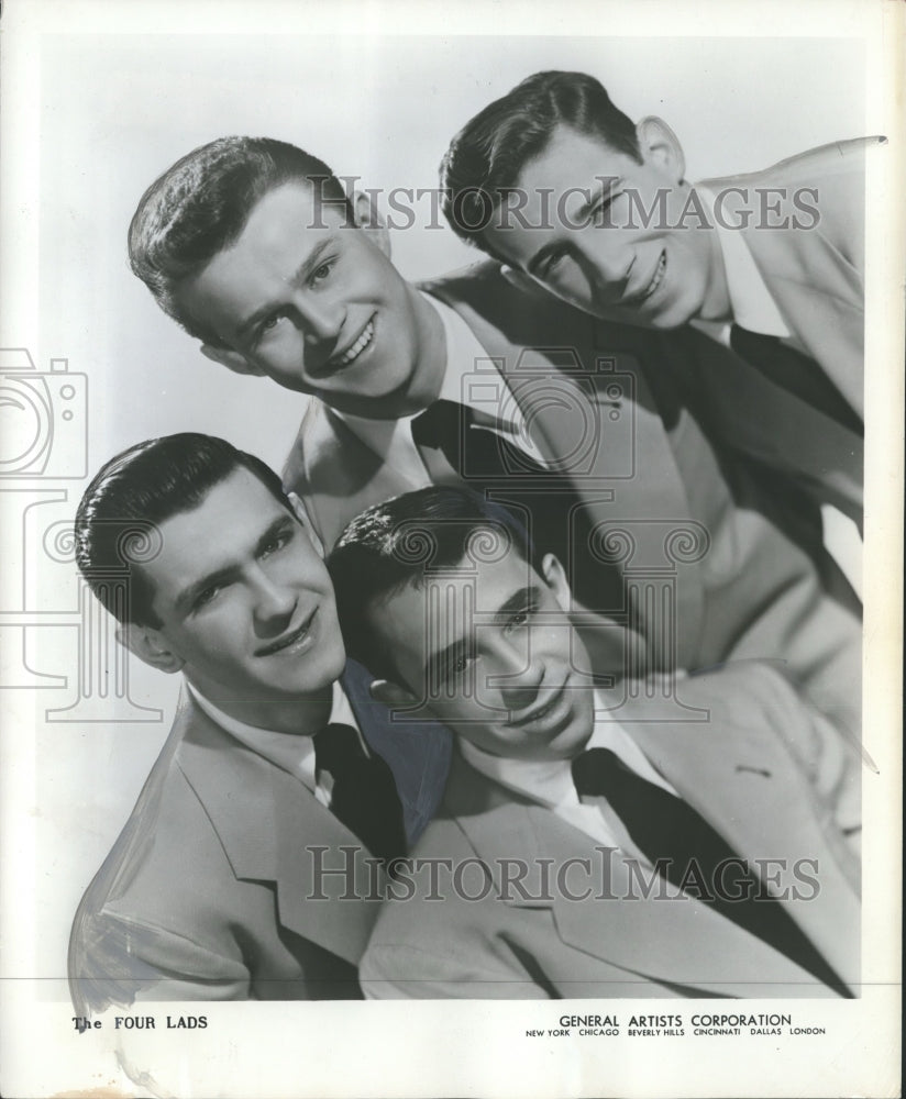 1955 Press Photo The Four Lad making musical history in jammed night clubs.- Historic Images