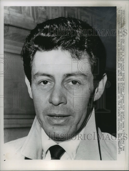 1962 Press Photo Singer Eddie Fisher after breakup with Elizabeth Taylor, NY- Historic Images
