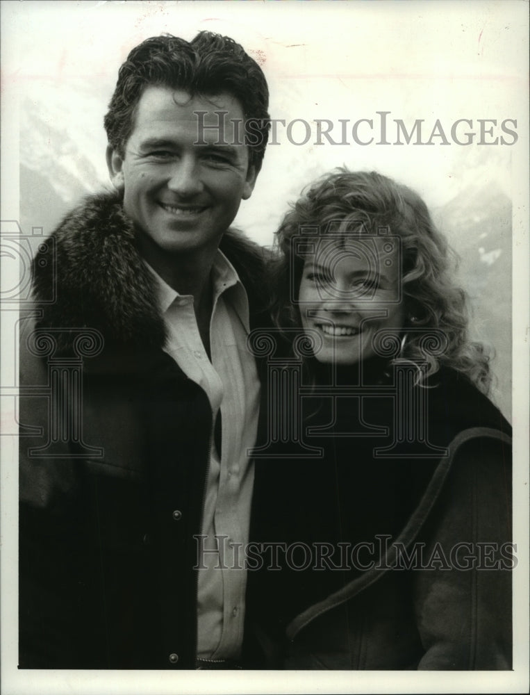 1989 Press Photo Patrick Duffy and April Stevens, actors on &quot;Dallas&quot; - mjp15125- Historic Images