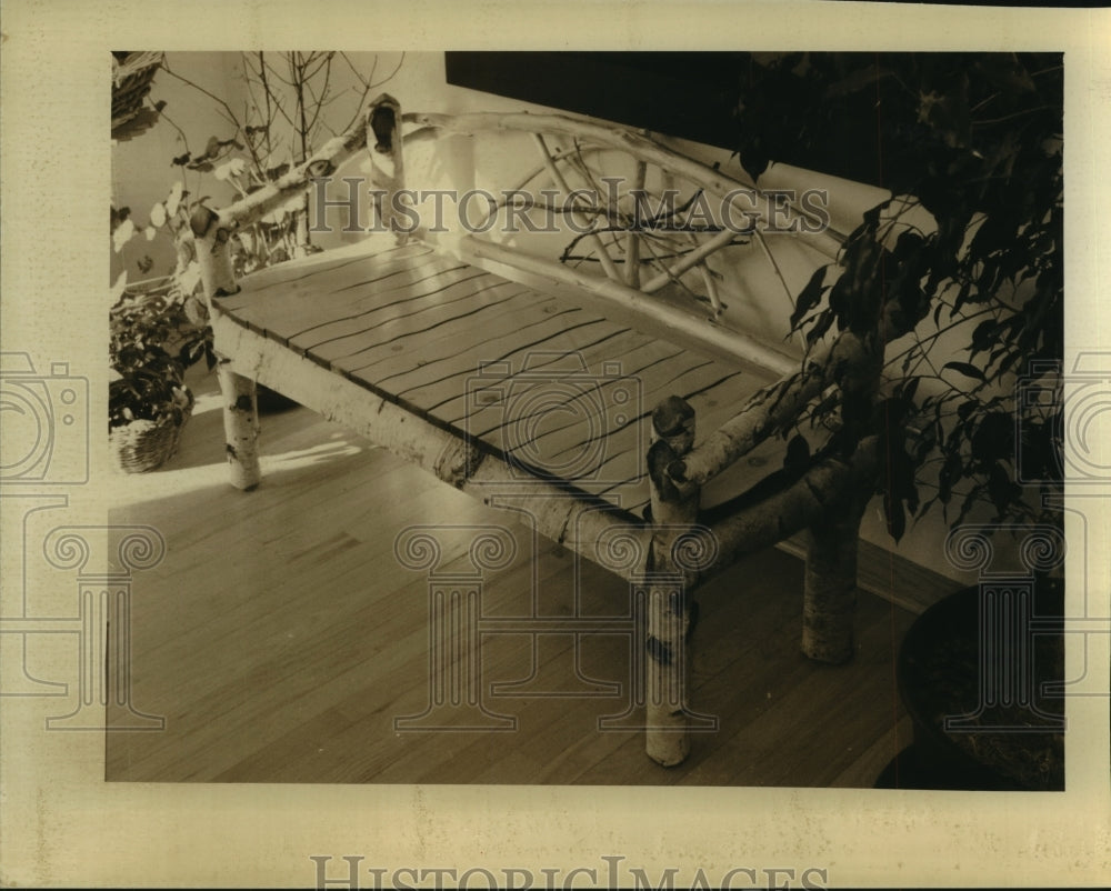 1993 Press Photo Bench created by Mark David Gray with wood from Wisconsin- Historic Images