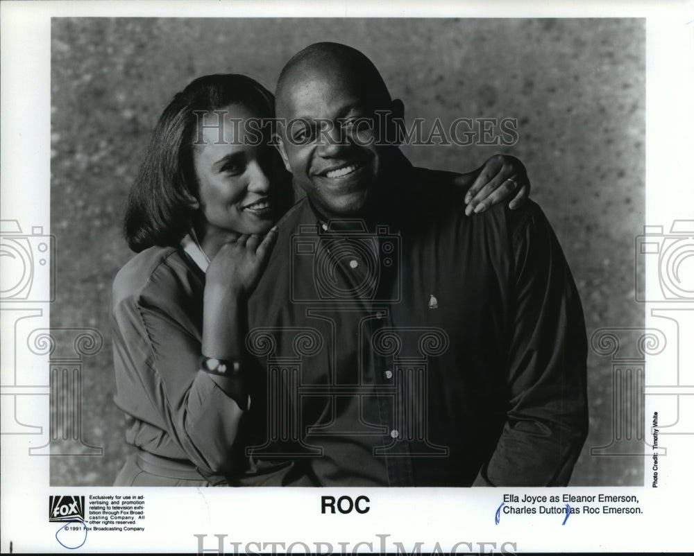 1991 Press Photo Actors Charles Dutton &amp; Ella Joyce in Fox&#39;s &quot;ROC&quot; - mjp15528- Historic Images