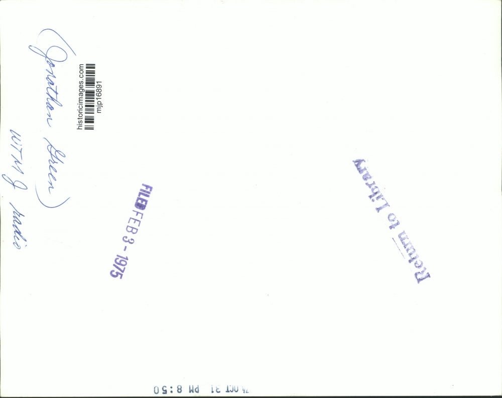 1974 Press Photo Disc Jockey Jonathan Green on the air at WTMJ radio.