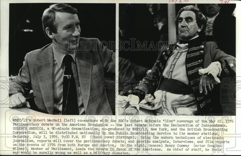 Load image into Gallery viewer, 1979 Press Photo Robert MacNeil, Douglas Wilmer in Goodbye America - mjp17445
