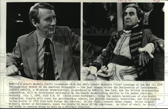 1979 Press Photo Robert MacNeil, Douglas Wilmer in Goodbye America - mjp17445