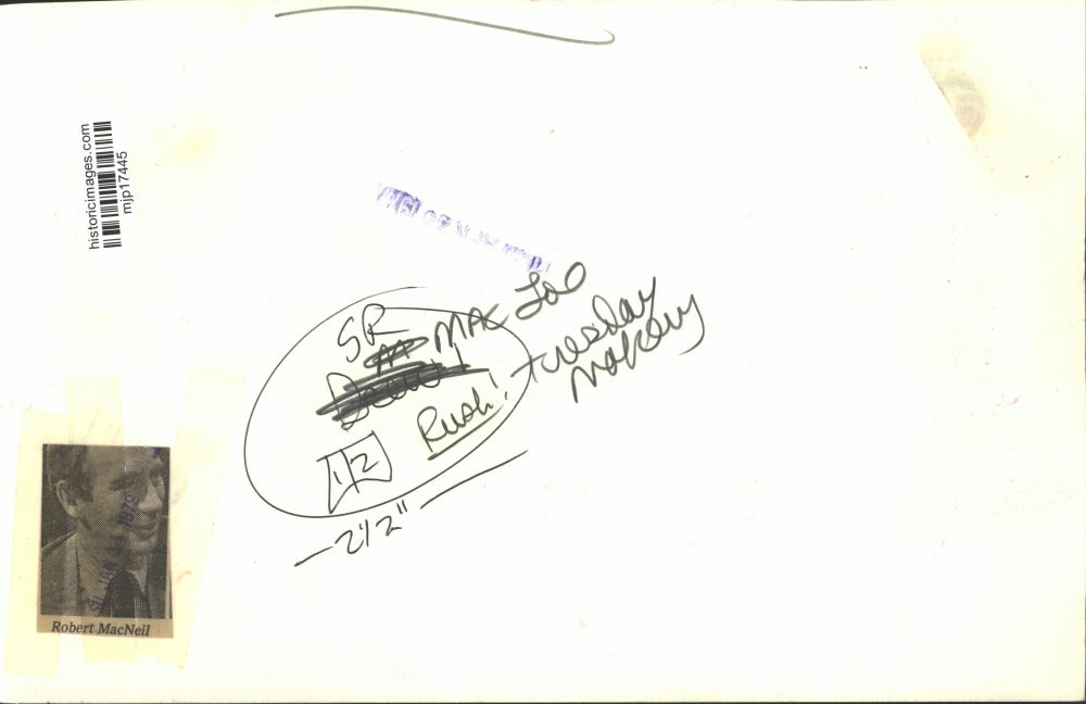 1979 Press Photo Robert MacNeil, Douglas Wilmer in Goodbye America - mjp17445