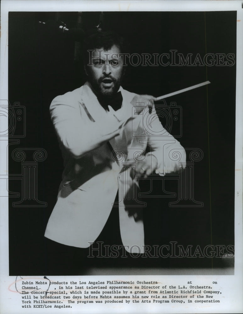 1978 Press Photo Zubin Mehta conducts the Los Angeles Philharmonic Orchestra- Historic Images