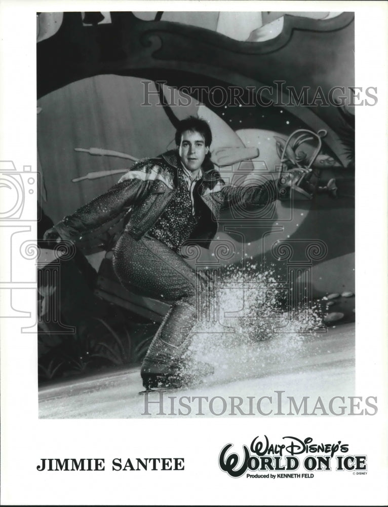 1991 Press Photo Walt Disney&#39;s Detective Ice Skater Jimmie Santee - mjp18915- Historic Images