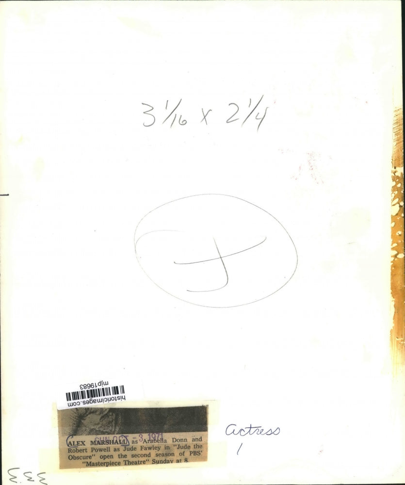 1971 Press Photo Alex Marshall With Jude Fawley In PBS' 'Jude The Obscure'