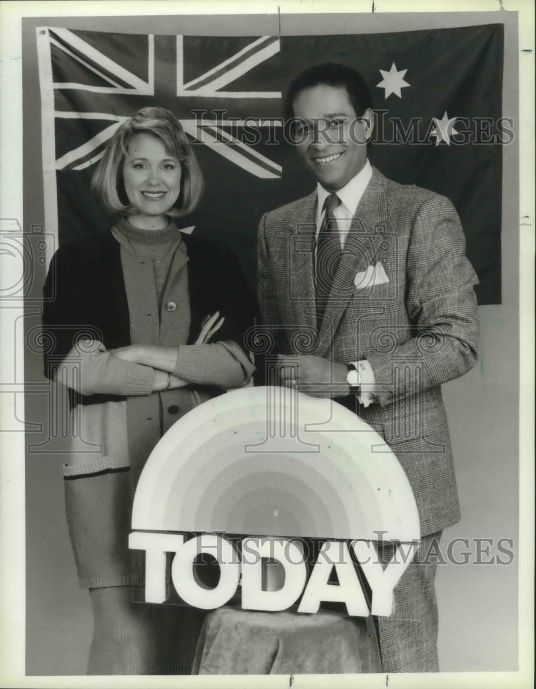 1986 Press Photo &quot;Today&quot; sportscaster Bryant Gumbel with co-anchor Jane Pauley- Historic Images