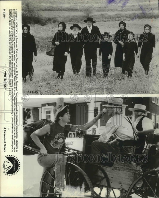 1985 Press Photo Actor Alexander Godunov With Others In Paramount's 'Witness'- Historic Images