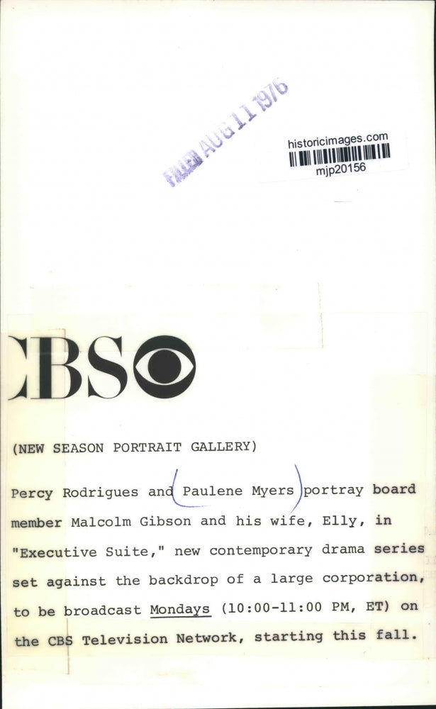 1976 Press Photo Actress Paulene Myers Stars In CBS' 'Executive Suite'