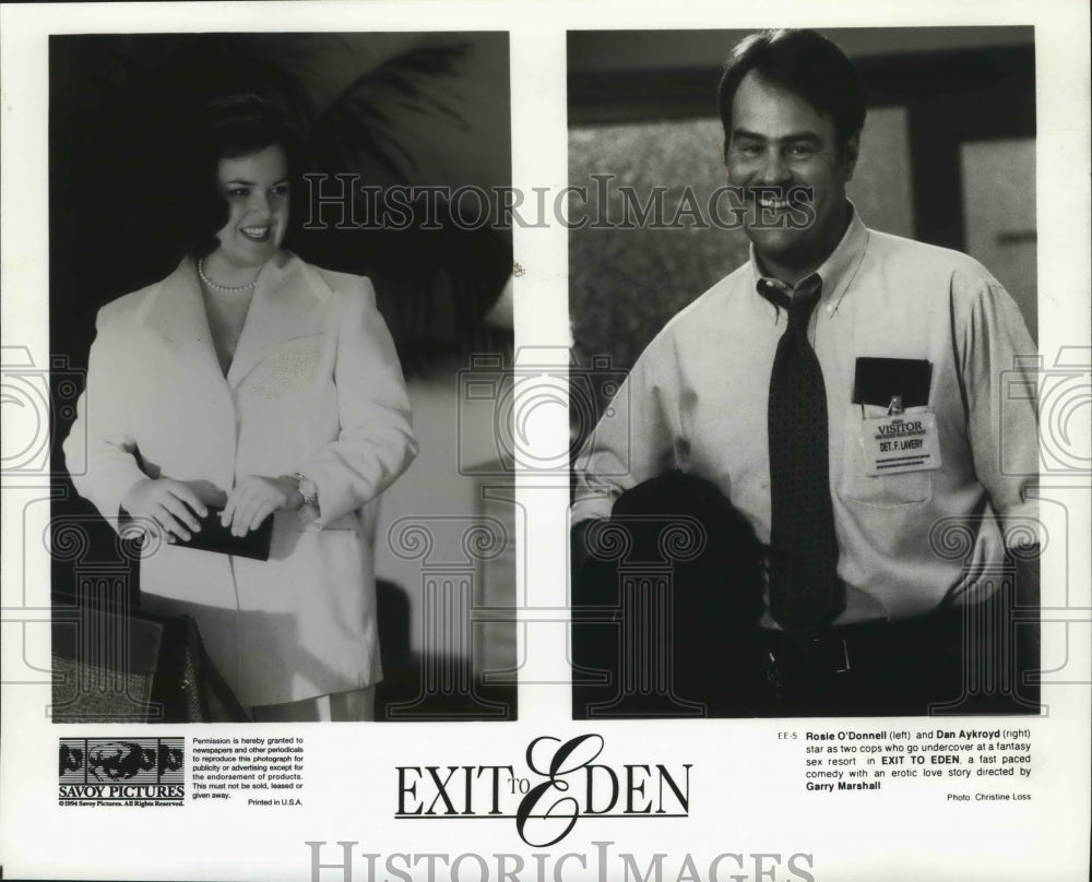1994 Press Photo Rosie O&#39;Donnell &amp; Dan Aykroyd star in &quot;Exit to Eden&quot;- Historic Images