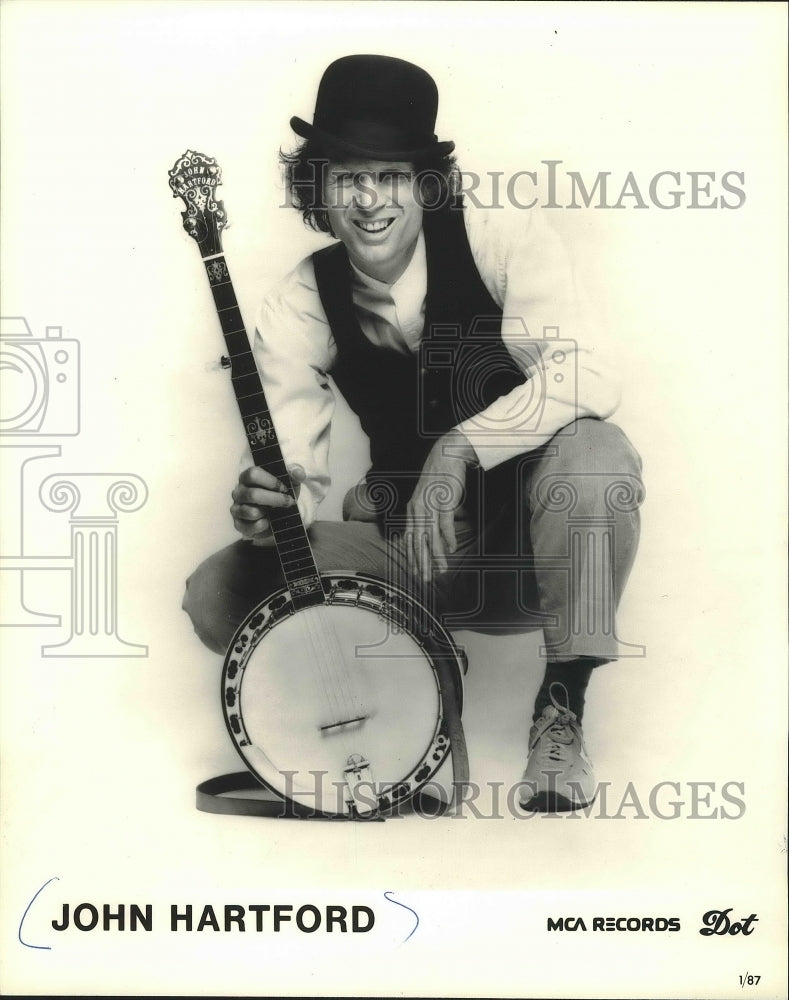 Press Photo Musician John Hartford with his banjo- Historic Images