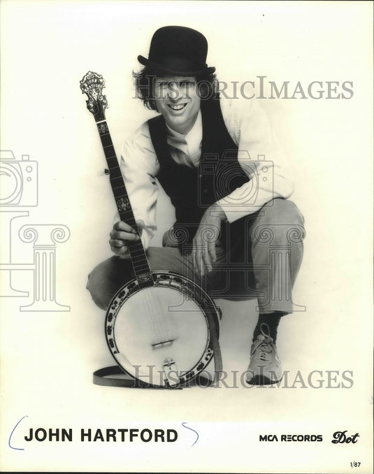 Press Photo Musician John Hartford with his banjo- Historic Images